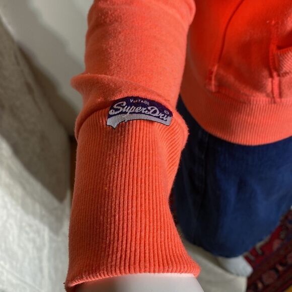 SUPERDRY Vintage Logo Limited Edition Neon Sparkle Hoodie 80’s Retro Style - Picture 4 of 15